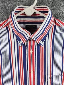 Paul & Shark Yachting Size 42 Red White Blue Stripe Short Sleeve Button Up Shirt - Picture 1 of 16