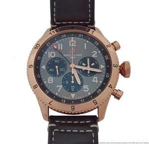 Massive 18k Rose Gold Breitling Super Avi Chronograph GMT RB0445 Box Papers - Picture 1 of 8
