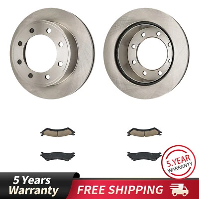 Rear Disc Brake Rotors+ Brake Pads For FORD E-250 2003-2007 E-350 CLUB WAGON - Image 1 of 4