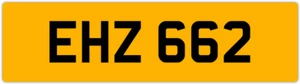 EHZ 662 E 3x3 DATELESS PRIVATE NUMBER PLATE EM EMM EMMA EVE EVA EUAN ERIC ELA ED - Picture 1 of 1