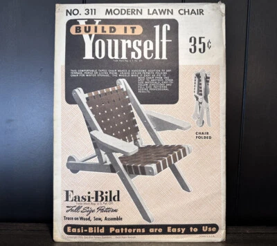 Silla de césped moderna vintage 1952 EASI-BILD patrón de madera n.º 311 - Sin usar Foto 1 de 3
