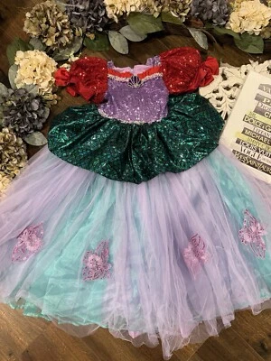 Vestido Princesa Sirenita Personalizado Disney Talla 7/8 Foto 1 de 4