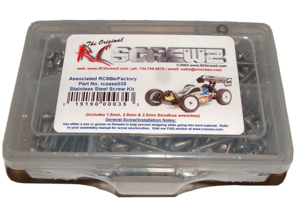 ASSOCIATED RC8Be/FACTORY RC SCREWZ SCREW SET STAINLESS STEEL ASS035 - Image 1 of 1