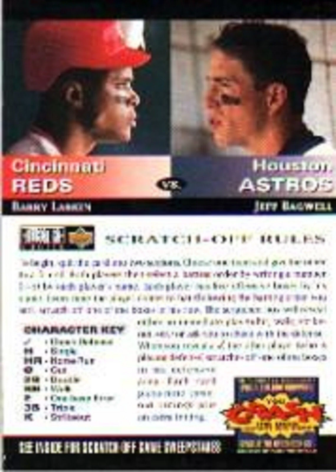 1994 Collector's Choice Team vs. Team #8 Barry Larkin Jeff Bagwell Reds Astros