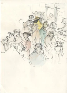 AGNÈS COUDERC LE LOUP A 1000 FRANCS DESSIN ORIGINAL COULEURS LA FARANDOLE 1992 - Picture 1 of 1