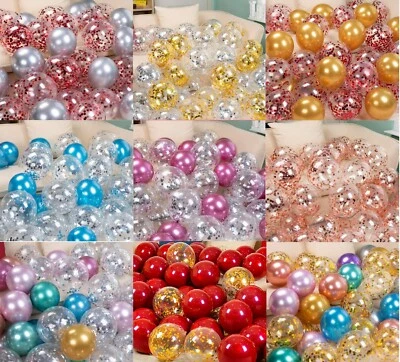 PANNU DESIGN 20 Pack Confetti Balloons Latex 12" Decorations Helium Birthday Party Wedding UK