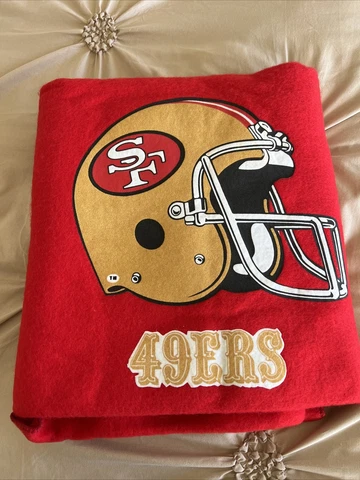 Vintage 90's new San Francisco 49ers NFL officially licensed red Plush Blanket Cover