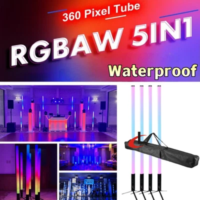 Outdoor IP65 RGBWA 5in1 Led Pixel Tube Light Dmx Wireless Battery Stage Uplight - Image 1 of 4