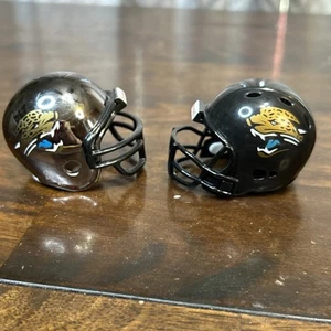 2 Jacksonville Jaguars Riddell Mini Football Helme Chrom und Schwarz NFL - Bild 1 von 9