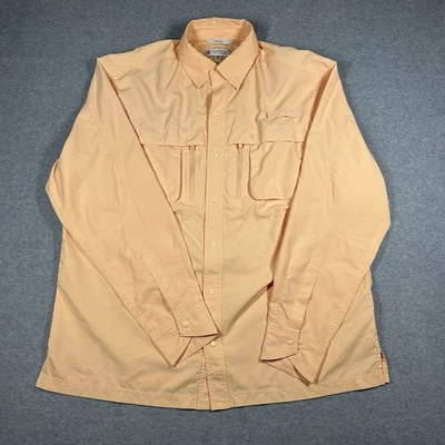 Camisa Coolibar Para Hombre Grande Naranja Manga Larga Con Botones UPF 50 Ventilada Sólida Foto 1 de 4