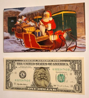 Special Edition Santa Claus One Dollar Bill 1995 Mint, Uncirculated - Image 1 of 3