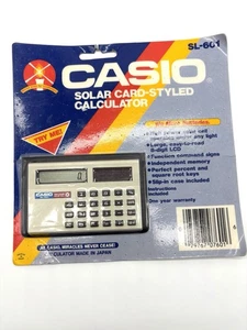 Vintage Casio Solar Card Styled SL-601 Solar Powered Calculator Japan NOS - Bild 1 von 2