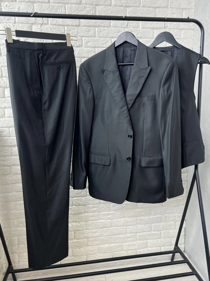 Versace Black 3 Piece Suit Men's Size 50 - Image 1 of 4