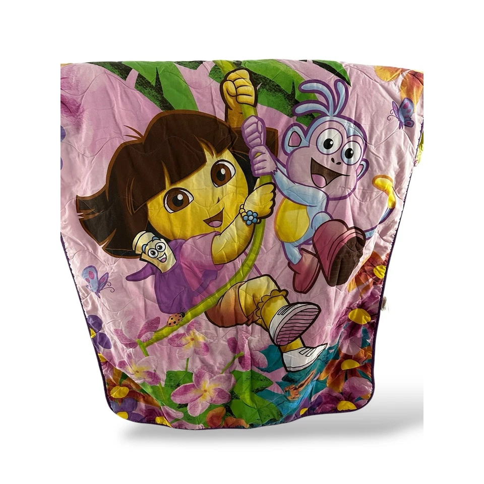 Vintage Dora the Explorer Toddler Bedding, comforter, flat sheet, valance  - Image 1 of 2