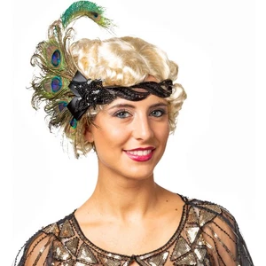 20er Jahre Haarband Pfauenfedern Flapper Haarschmuck Feder Charleston Stirnband - Bild 1 von 3