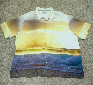 Camisa Tommy Bahama Hombres 3XL The Veracruz Cay Artist Atardecer Playa Campamento Cuello Lazo - Imagen 1 de 8