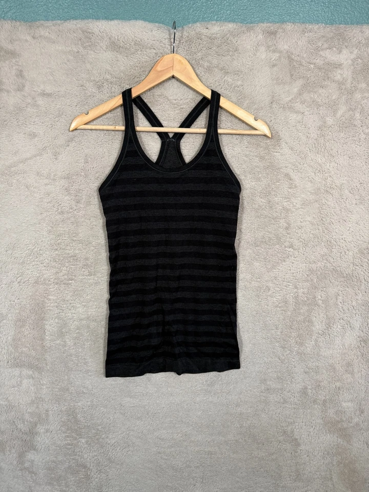 Camiseta sin mangas lululemon power y mujer talla 4 rayas negras Foto 1 de 4