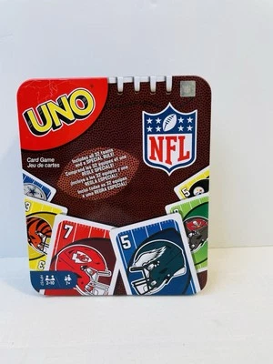 Mattel Games UNO NFL Card Game For Kids & Adults, Travel Game With NFL Team Tin - Image 1 of 3