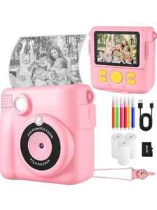 Kids Instant Print Camera Video Recorder 1080P LCD Mini Toy Digital Children Cam - Picture 1 of 10