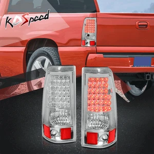 (FULL LED) Chrome Clear Rear Tail Light Brake Lamps for 03-07 Silverado Sierra - Picture 1 of 6