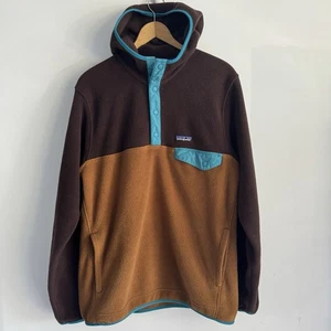 Patagonia Synchilla Snap T Hoody Pullover Mens Medium Brown/Multicolor Fleece - Picture 1 of 13