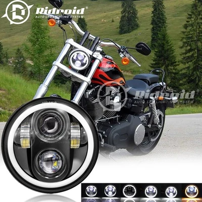 Faro LED alto/bajo de 5 3/4" 5,75 pulgadas para Harley-Davidson Dyna Wide Glide FXDWG Foto 1 de 4