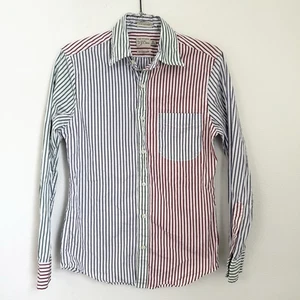 J Crew Shirt Adult XS Colorblock Striped Business Slim Untucked Colorful Mens - Picture 1 of 6