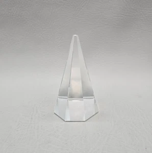 Vintage Achteck Pyramide optisches Kristallglas Prisma Turm Briefbeschwerer 4" - Bild 1 von 6