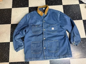 Vintage 80s Pointer Denim Chore Jacket USA Made Blanket Lined  Workwear Size 2XL - Picture 1 of 9