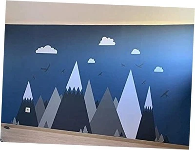 Pegatina de pared gris crema montañas decoración del hogar para habitación de niños guardería color 1 gris Foto 1 de 4