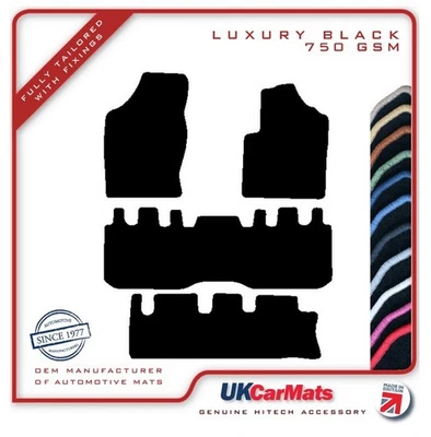 Fits Seat Alhambra 2000-2010 Hitech Black Luxury Tailored Carpet Car Mats - Image 1 of 4