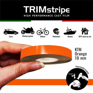 Trim Stripes Strisce Adesive per Auto, Arancio KTM, 10 mm x 10 Mt