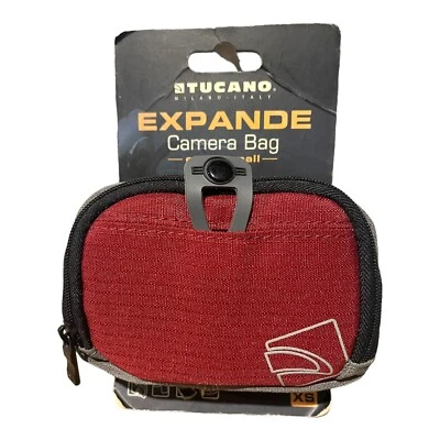 Tucano Italy Expande Extra Small Camera Case - 10.5cm x 7.5cm x 2.6cm Red/grey - Image 1 of 4