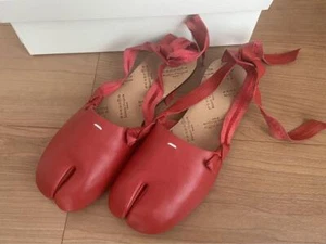 Maison Margiela Tabi Strap Ballet Shoes Red Size 37 (US:7) Women's - Picture 1 of 6