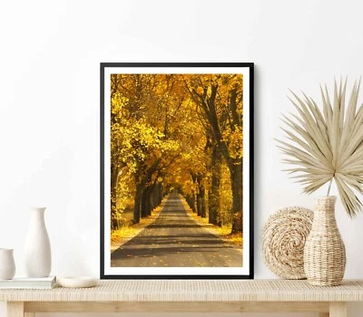 Colorful Autumn Road in Northern Poland Poster Premium Quality Choose your Size - Image 1 of 4