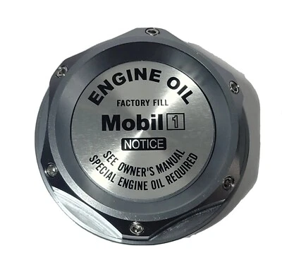 GUNMETAL ENGINE OIL CAP MOBIL 1 FOR CIVIC CR-V ACCORD SI CRV COUPE BILLET JDM - Image 1 of 2