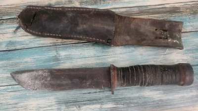 *Cuchillo de Lucha Cattaraugus 225Q De Colección Segunda Guerra Mundial con Funda Foto 1 de 4