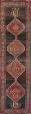 Vintage Geometric Tribal Ardebil Handmade Runner Rug Wool Oriental Carpet 4'x14'