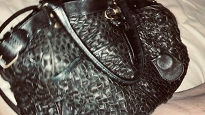 Woven Leather Vanessa Bruno TOTE Bag Snap-Open X-LARGE Black FINE Quality - Picture 1 of 23