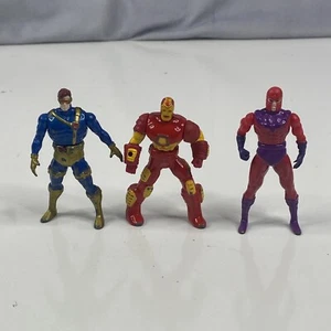 Marvel Avengers & X-Men Metal Diecast Lot x3 90s Toy Iron Man Cyclops & Magneto - Picture 1 of 6