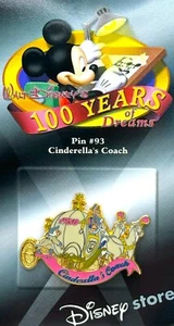Prendedor de intercambio Disney 100 años de sueños CINDERELLA'S COACH prendedor #93 en tarjeta de ventas - Imagen 1 de 4