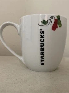 STARBUCKS Christmas 2011 Mug Cup Red Green Mittens Dove Holiday - Picture 1 of 5