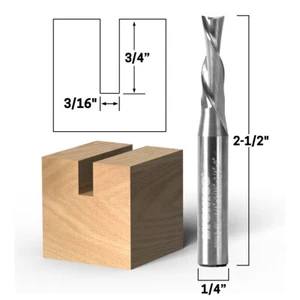 3/16 Zoll Durchmesser 2 Flöte Downcut Endfräser CNC Fräser Bit - 1/4 Zoll Schaft - Yonico 32213-SC - Bild 1 von 1