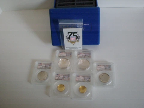 2014 BASEBALL HOF 6 COIN COLLECTION-GOLD,SILVER,CLAD PCGS 70 +BONUS Cover