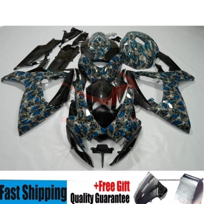 Skull Carbon Fiber Fairing Kit for Suzuki GSXR600/750 2006 2007 K6 w/ Tank Cover Foto 1 de 4