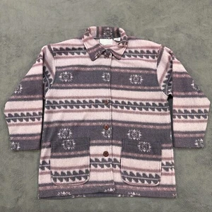 Blair Cotton Burgundy Aztec Fleece Button Up Western Jacket Women's Size M  - Picture 1 of 7