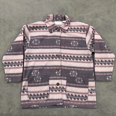 Blair Cotton Burgundy Aztec Fleece Button Up Western Jacket Women's Size M  - Image 1 of 4