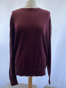 Topman Burgundy Red Cotton Knit Crew Neck Jumper Size L - Picture 1 of 11