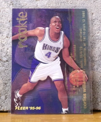 COOL BASKETBALL CARD CORLISS WILLIAMSON ARKANSAS SACRAMENTO FLEER '95-96 ROOKIE - Image 1 of 2
