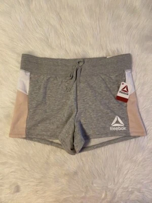Shorts Reebok Feminino Tamanho XL Cinza Rosa Colorblock Curto Relaxado - Imagem 1 de 4
